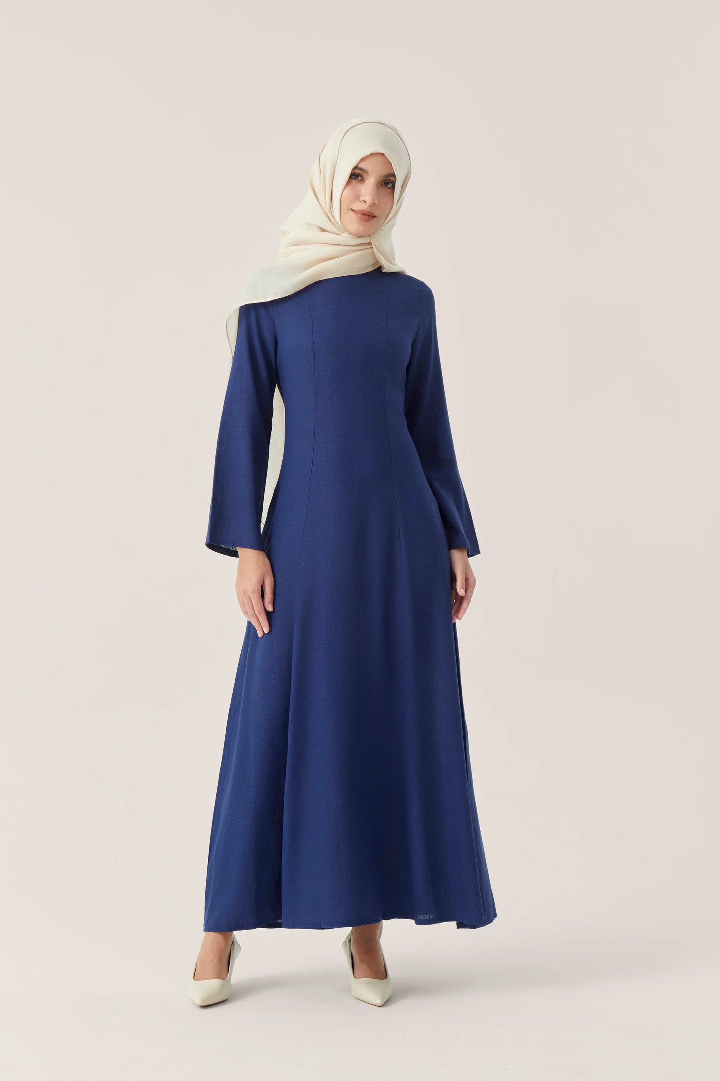 Lace-Up Linen Abaya Linen Modest Dress for Women Zailarah Lace-Up Linen Abaya Linen Modest Dress for Women Zailarah