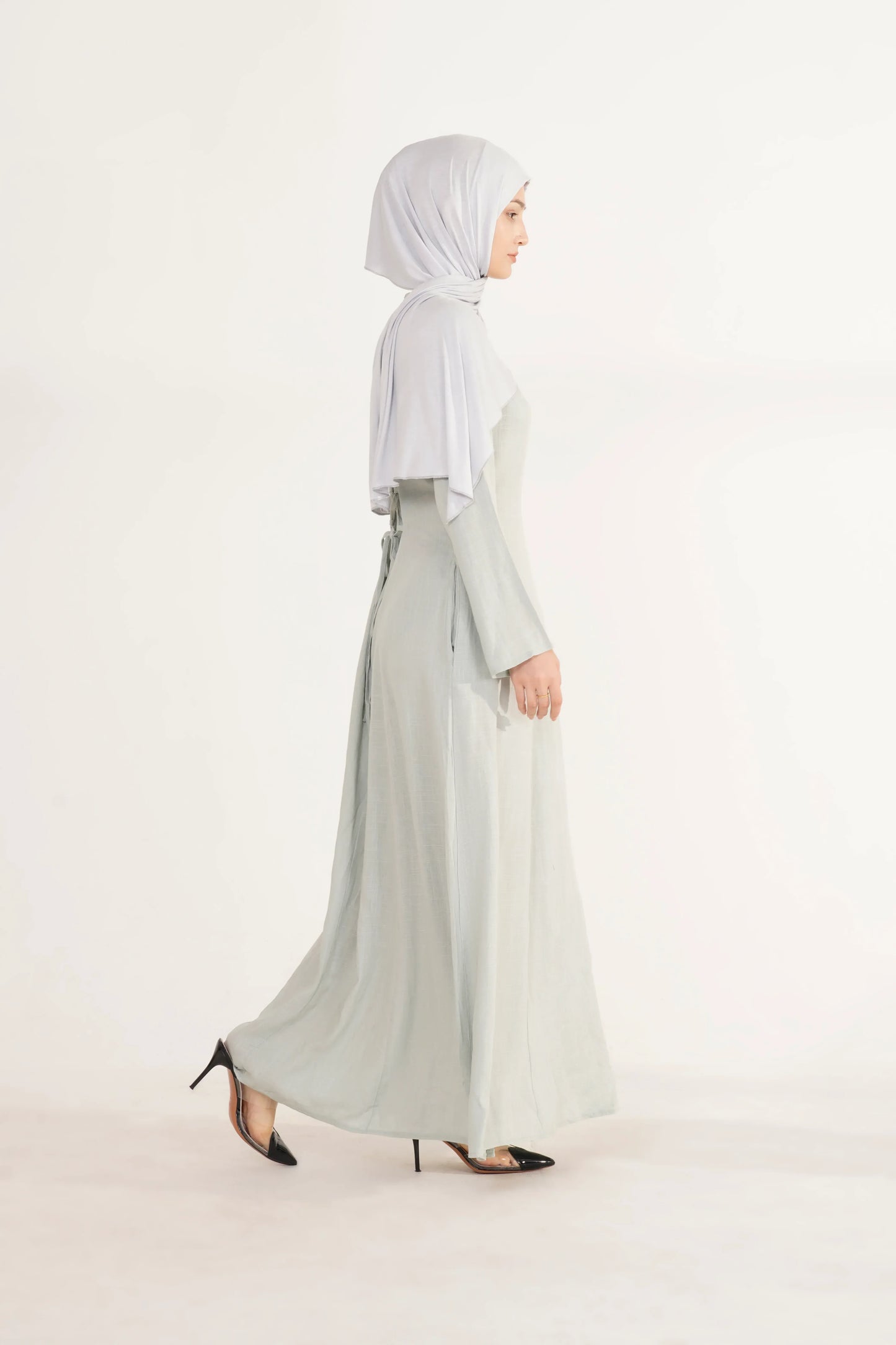 Lace-Up Linen Abaya Linen Modest Dress for Women 56 Lace-Up Linen Abaya Linen Modest Dress for Women 56