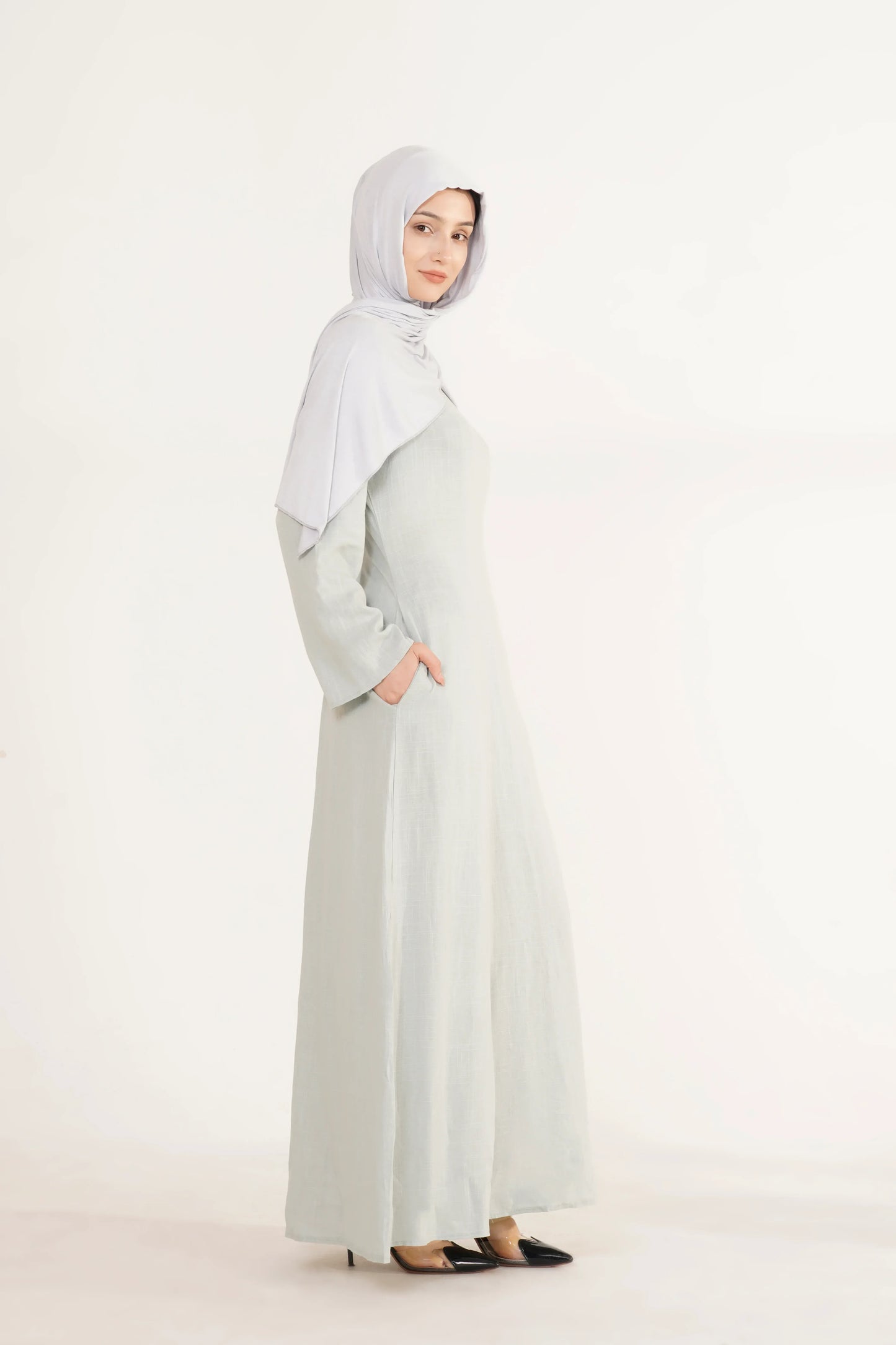 Lace-Up Linen Abaya Linen Modest Dress for Women 56 Lace-Up Linen Abaya Linen Modest Dress for Women 56