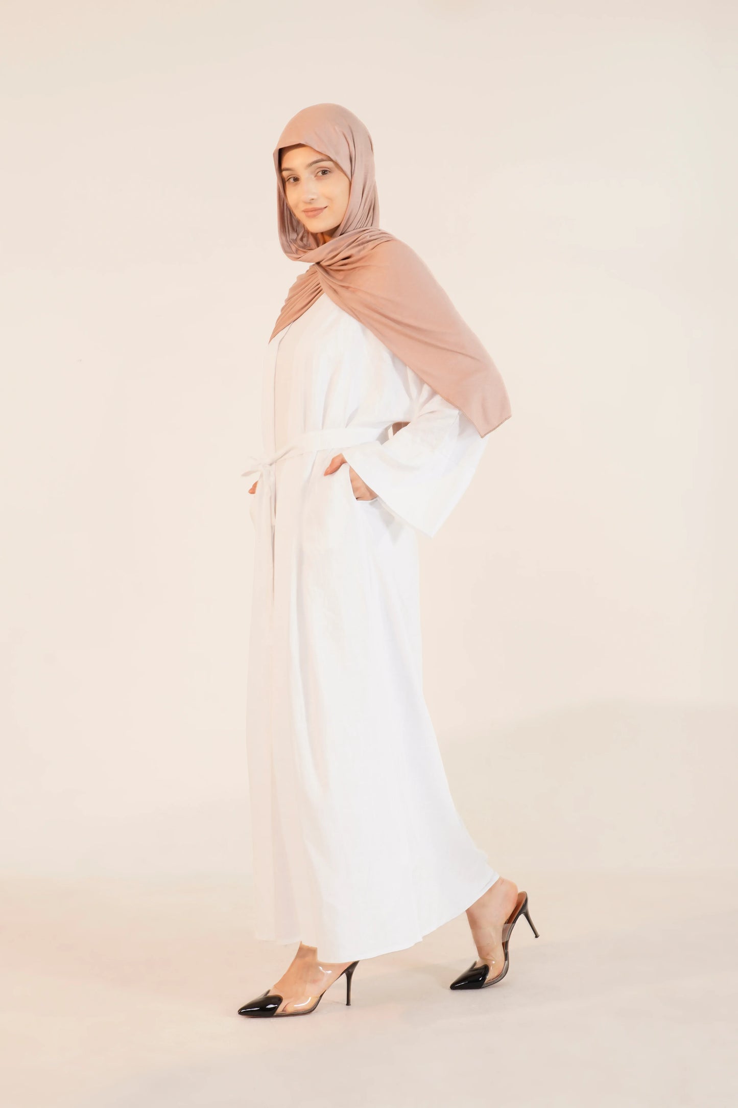 Textured Linen Abaya Set – Cotton-Linen Two-Piece Modestwear 56